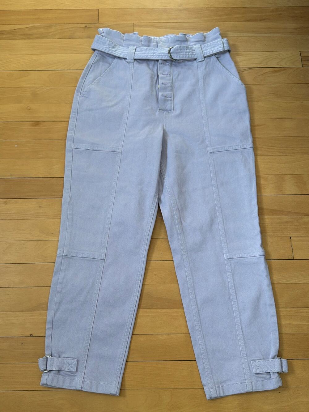 Ted Baker Size 29 Stretch Waist Barrel Leg Cargo Pastel Purple Jeans